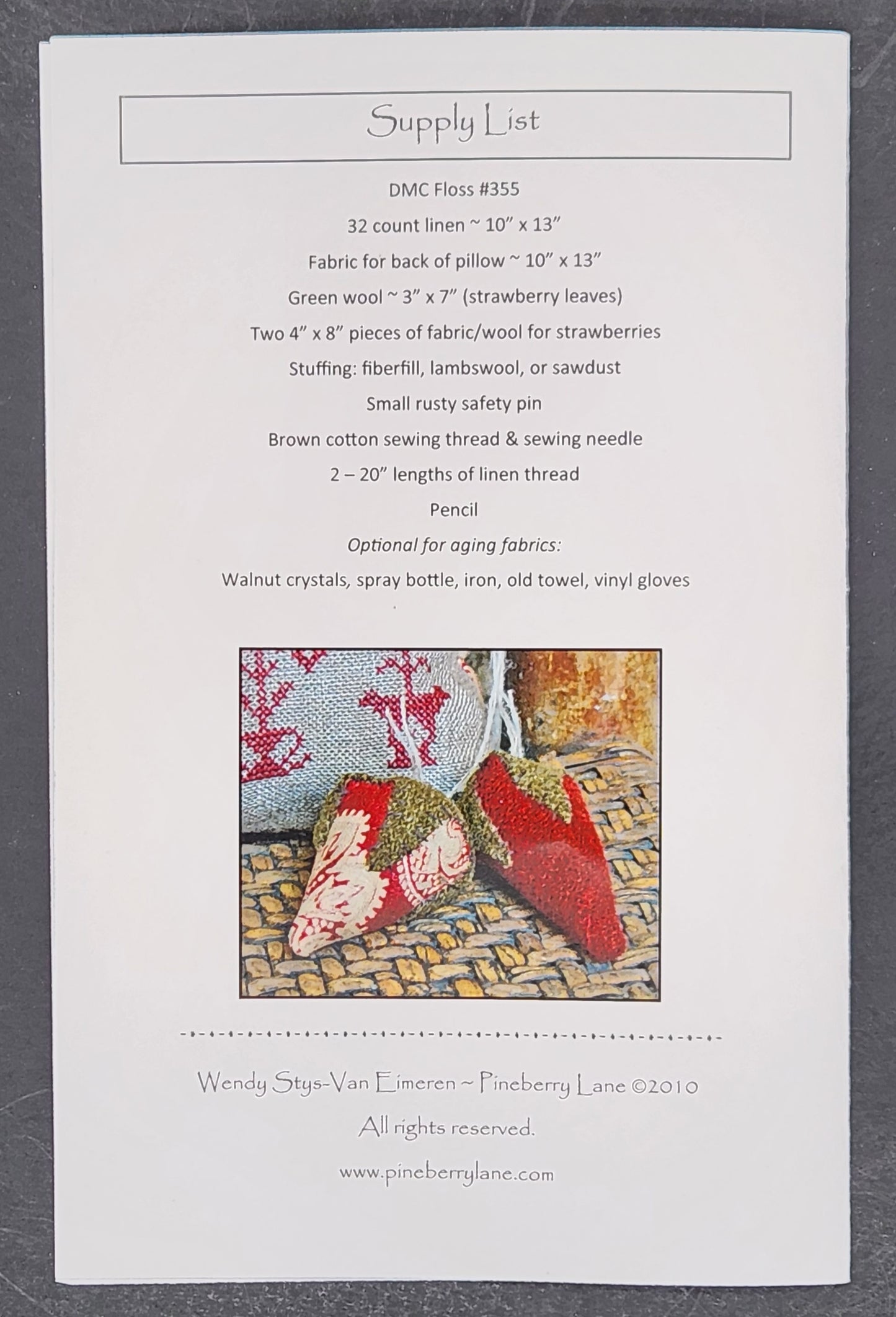 Token of Love Redwork Sampler Pillow