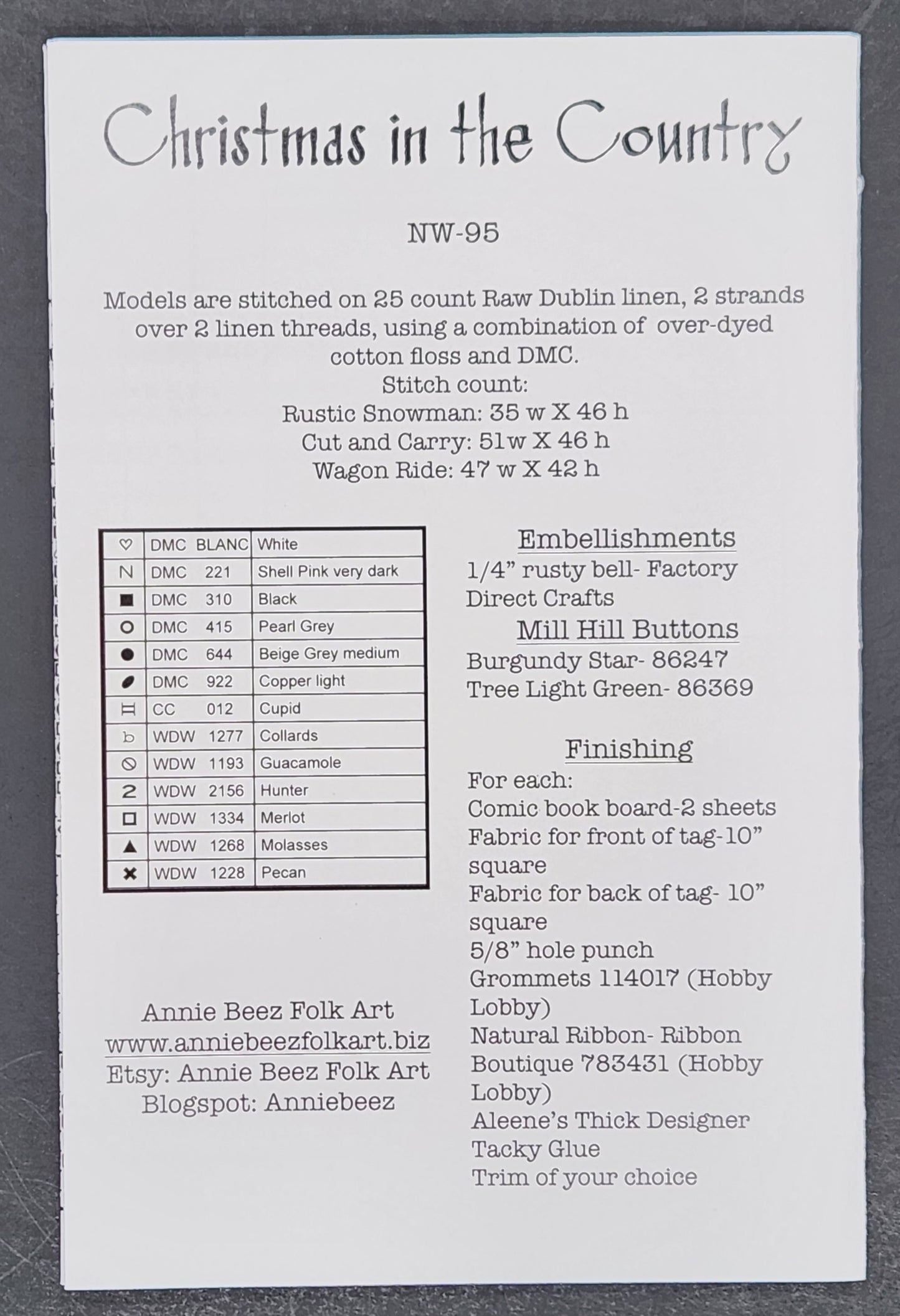 Christmas in the Country Gift Tag Ornaments