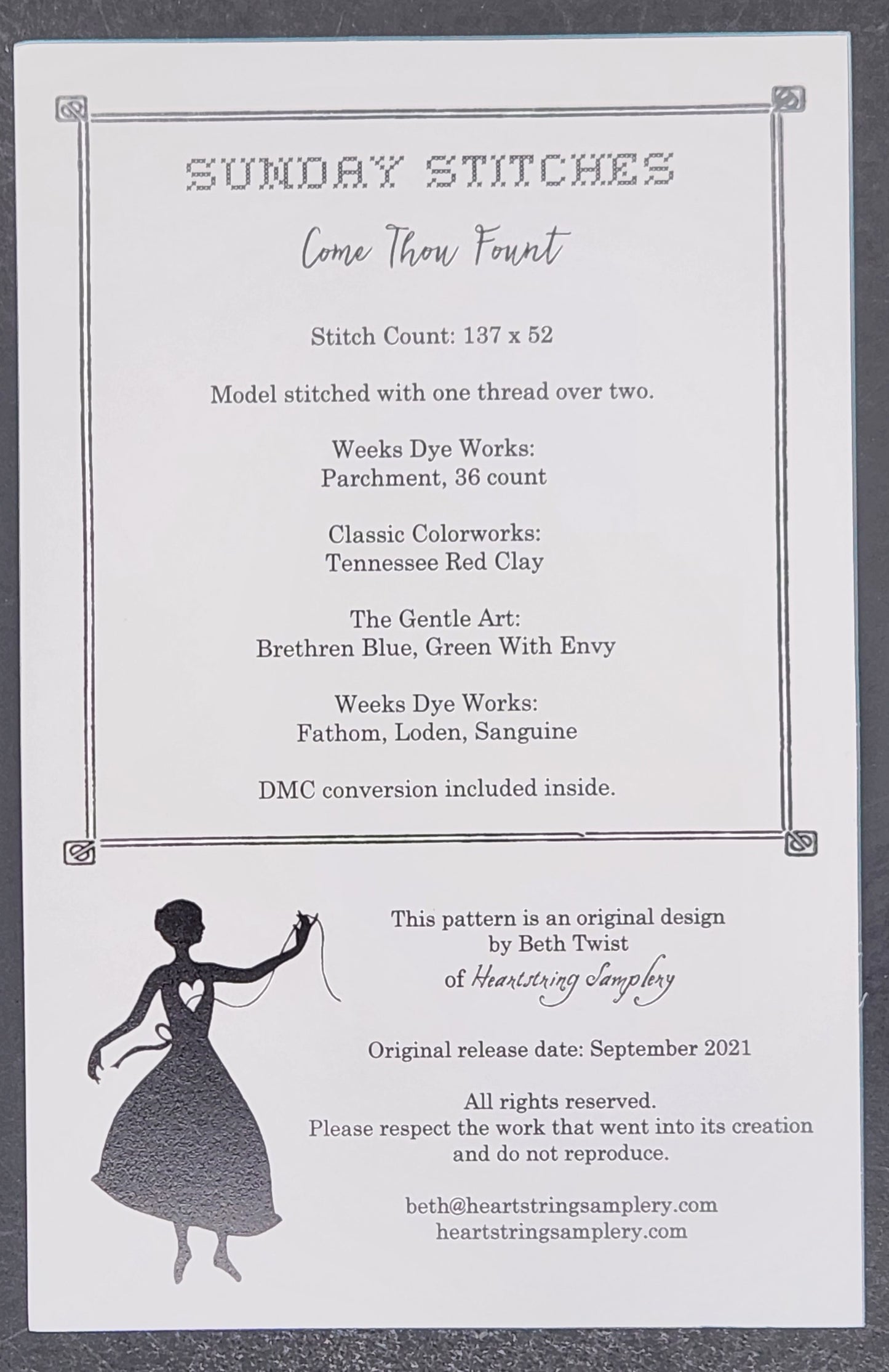 Sunday Stitches - Come Thou Fount