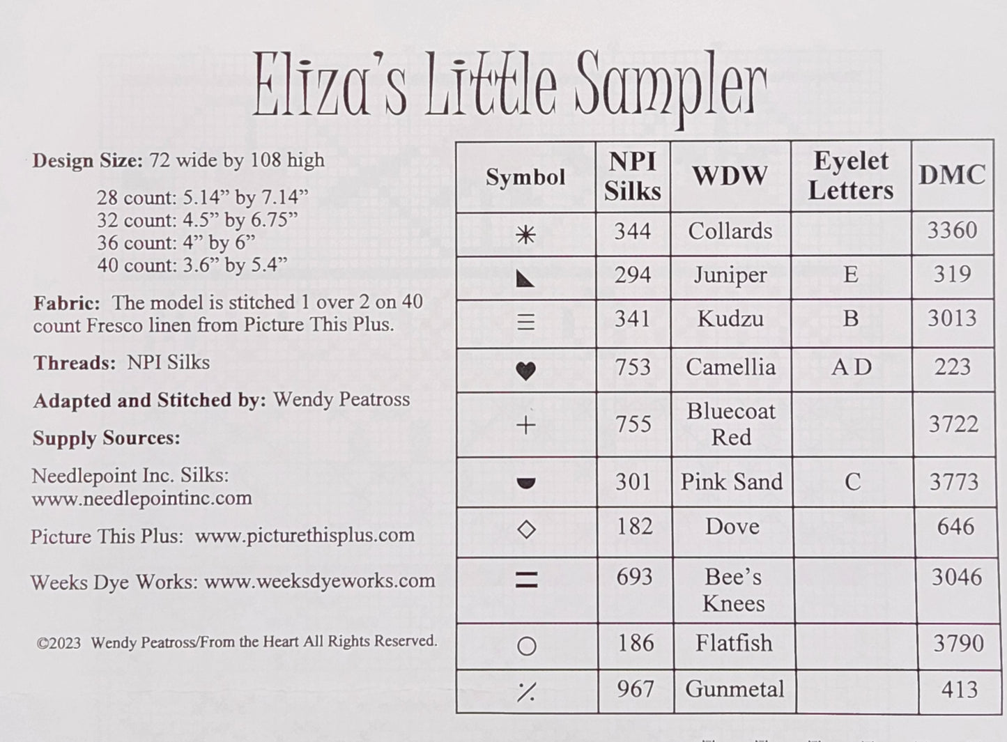 Eliza's Little Sampler - Little Sampler Series