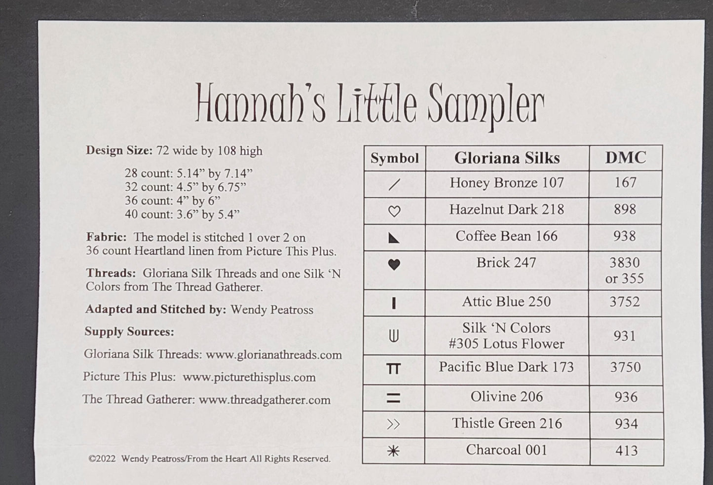 Little Sampler Series - Hannah's Little Sampler