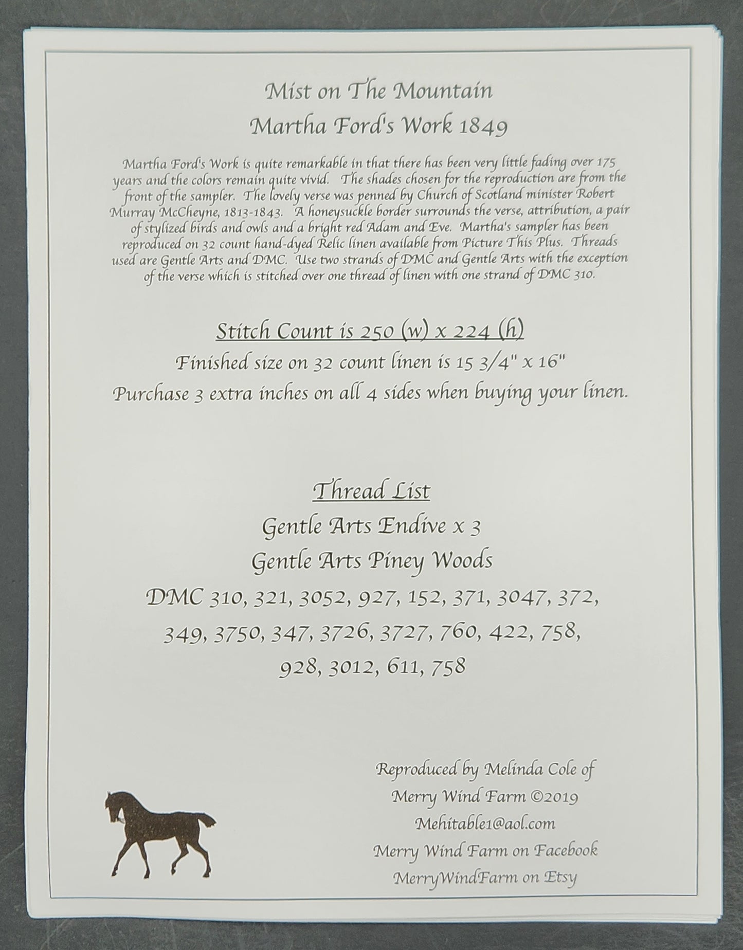 Mist On the Mountain - Martha Ford's Work 1849