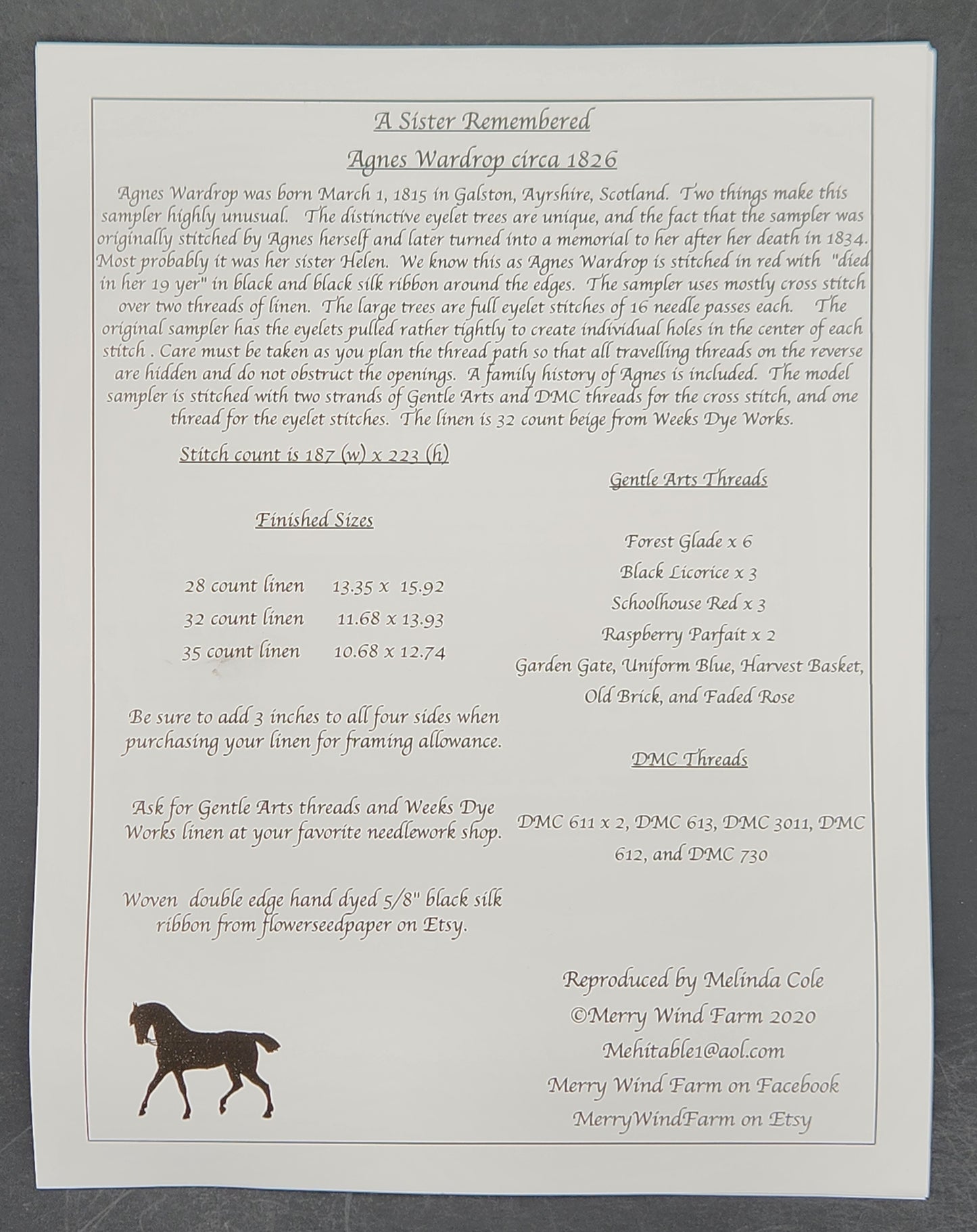 A Sister Remembered - Agnes Wardrop circa 1826