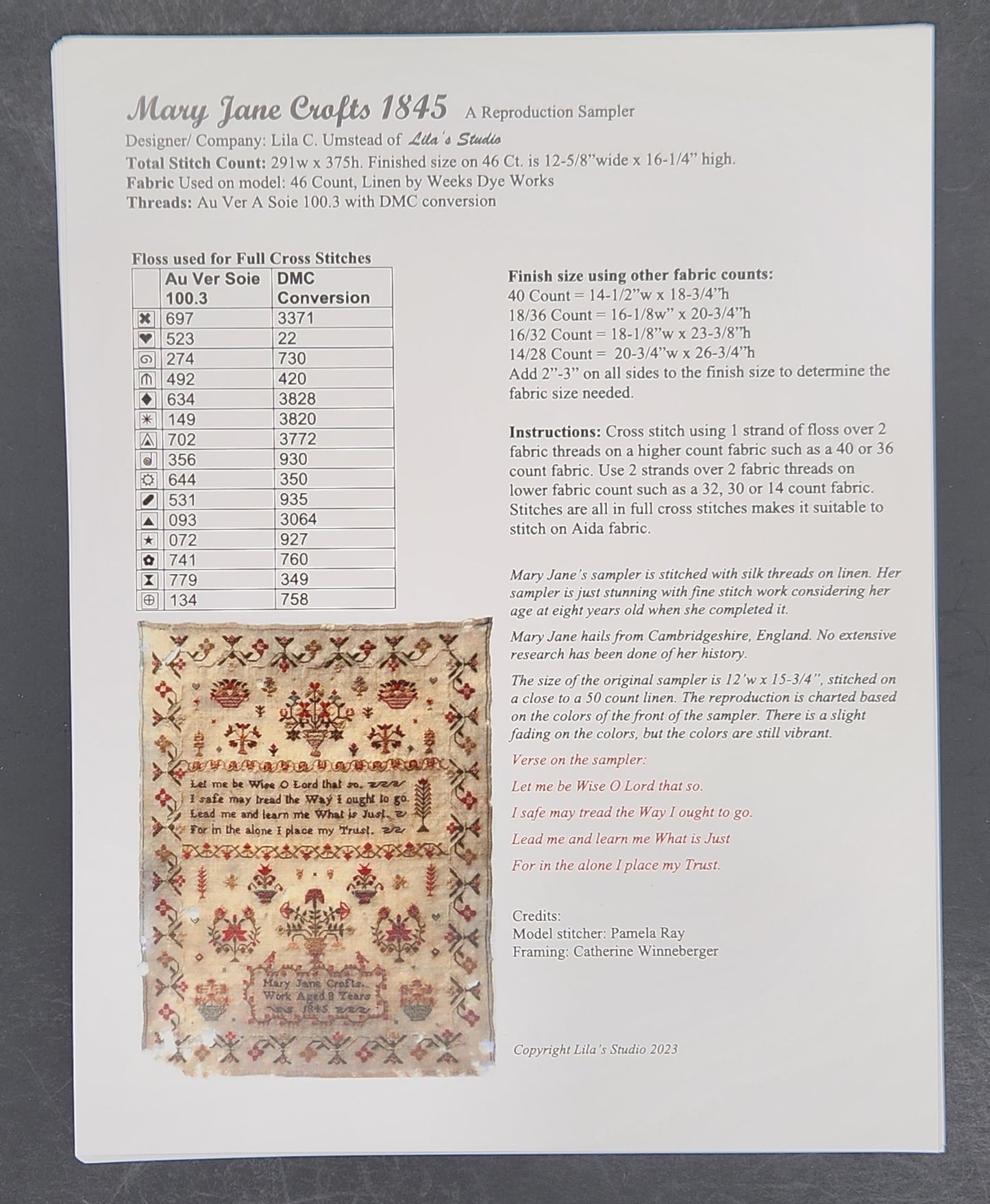 Mary Jane Crofts 1845