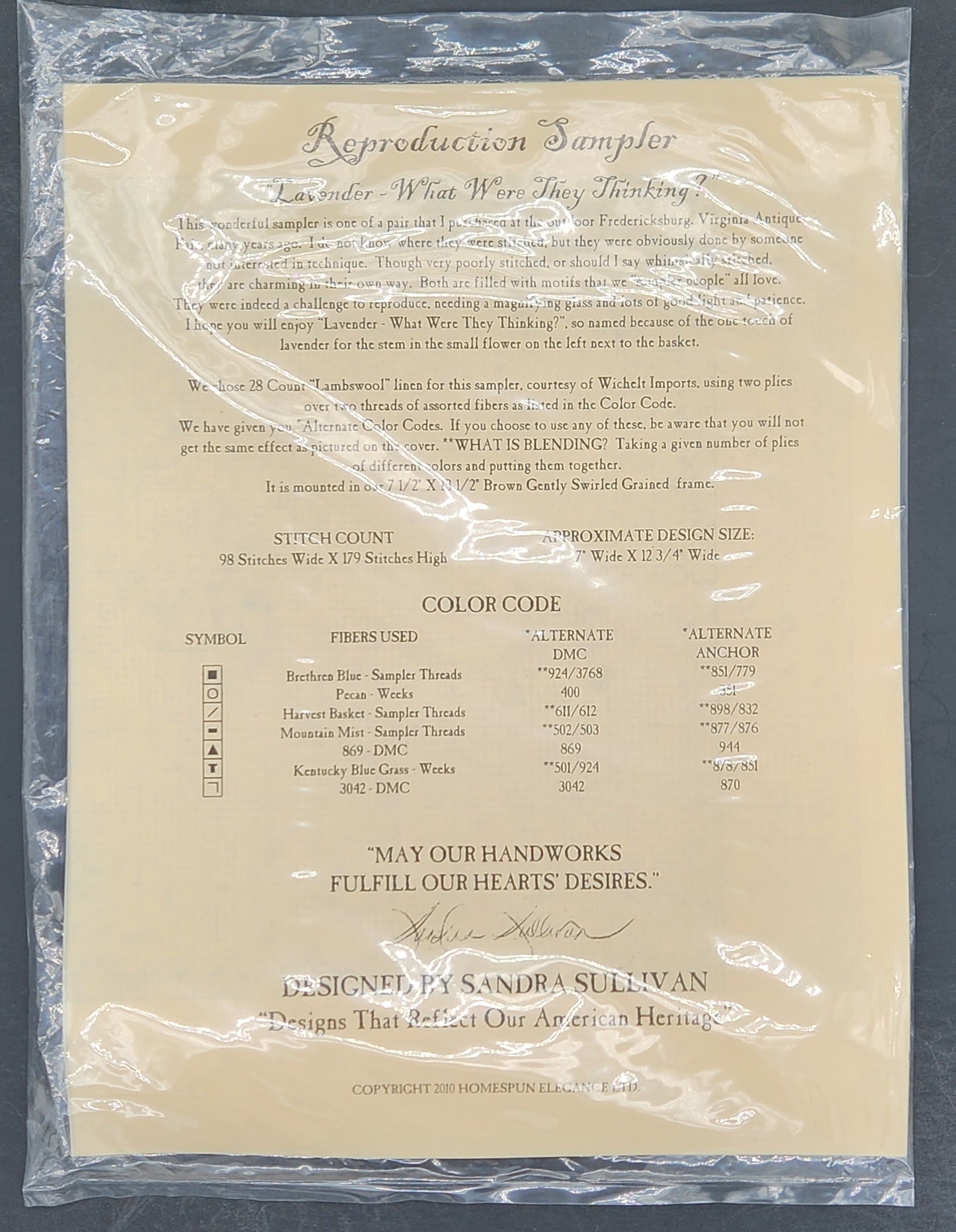 Reproduction Sampler VIII - Lavender - What Were They Thinking?