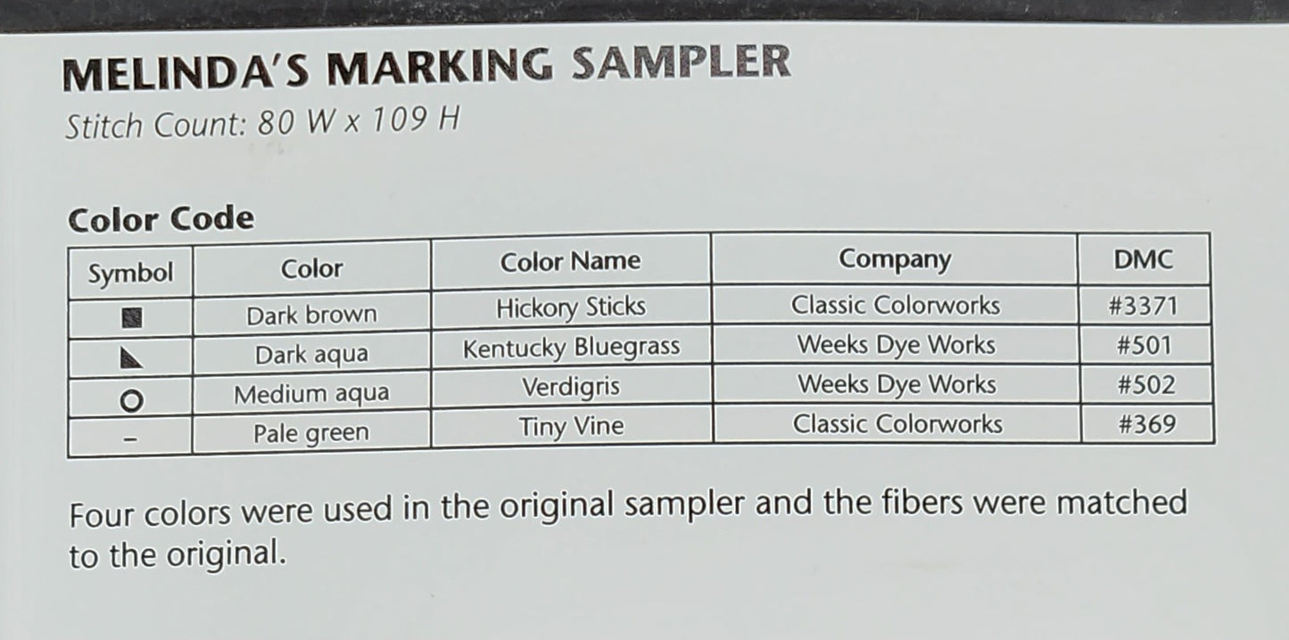 Melinda's Marking Sampler