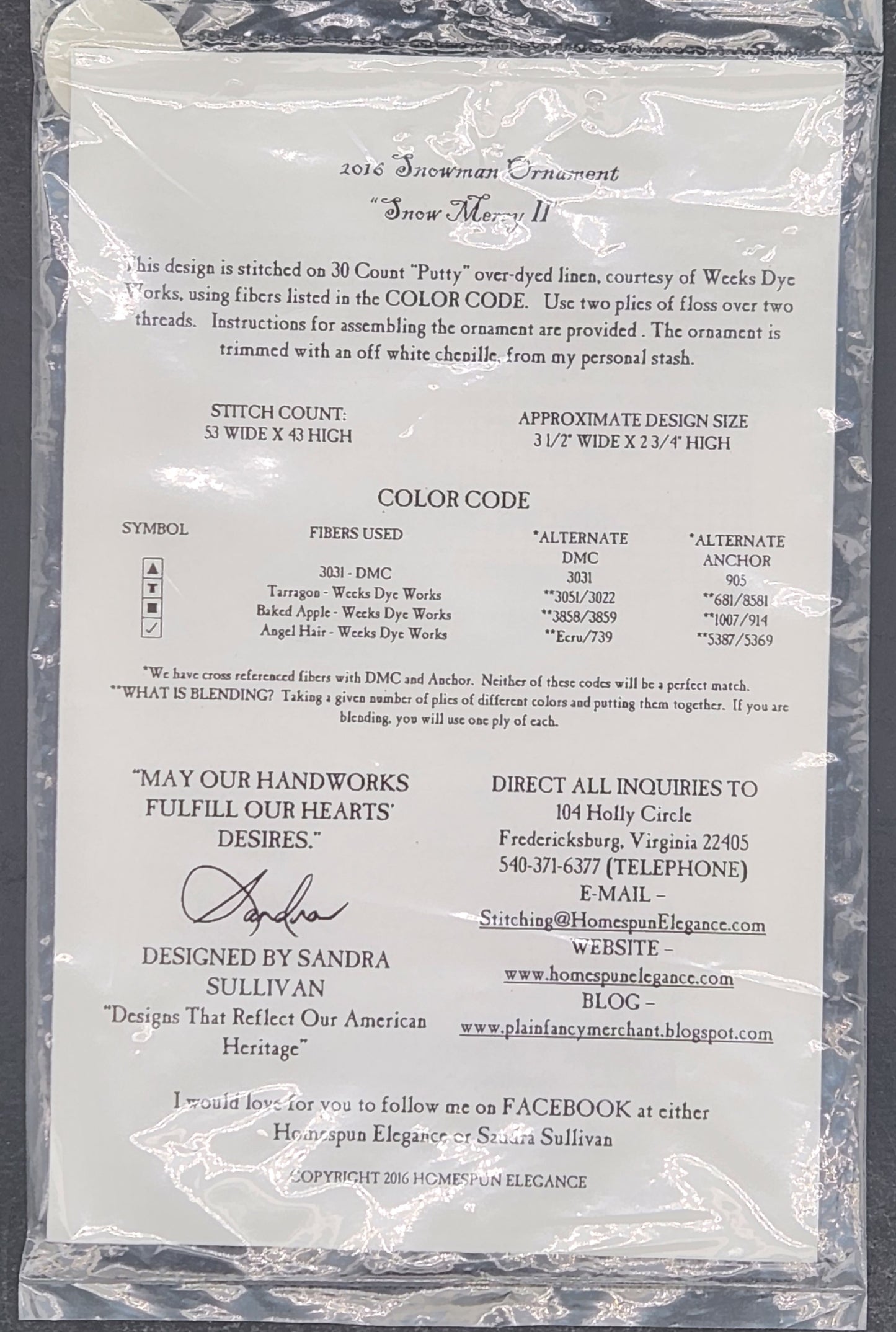 Snowman Ornament - Snow Merry II