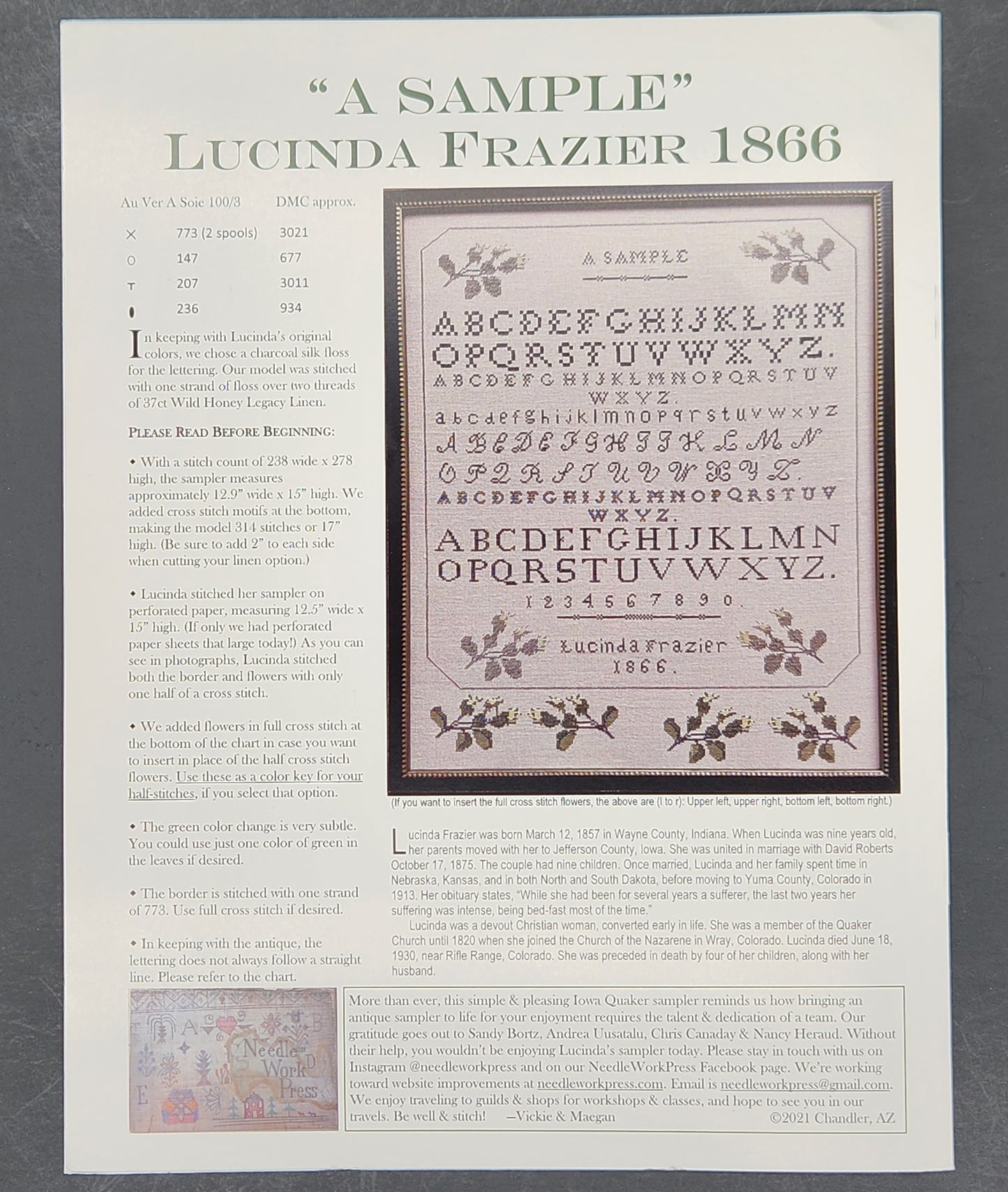 Lucinda Frazier 1866