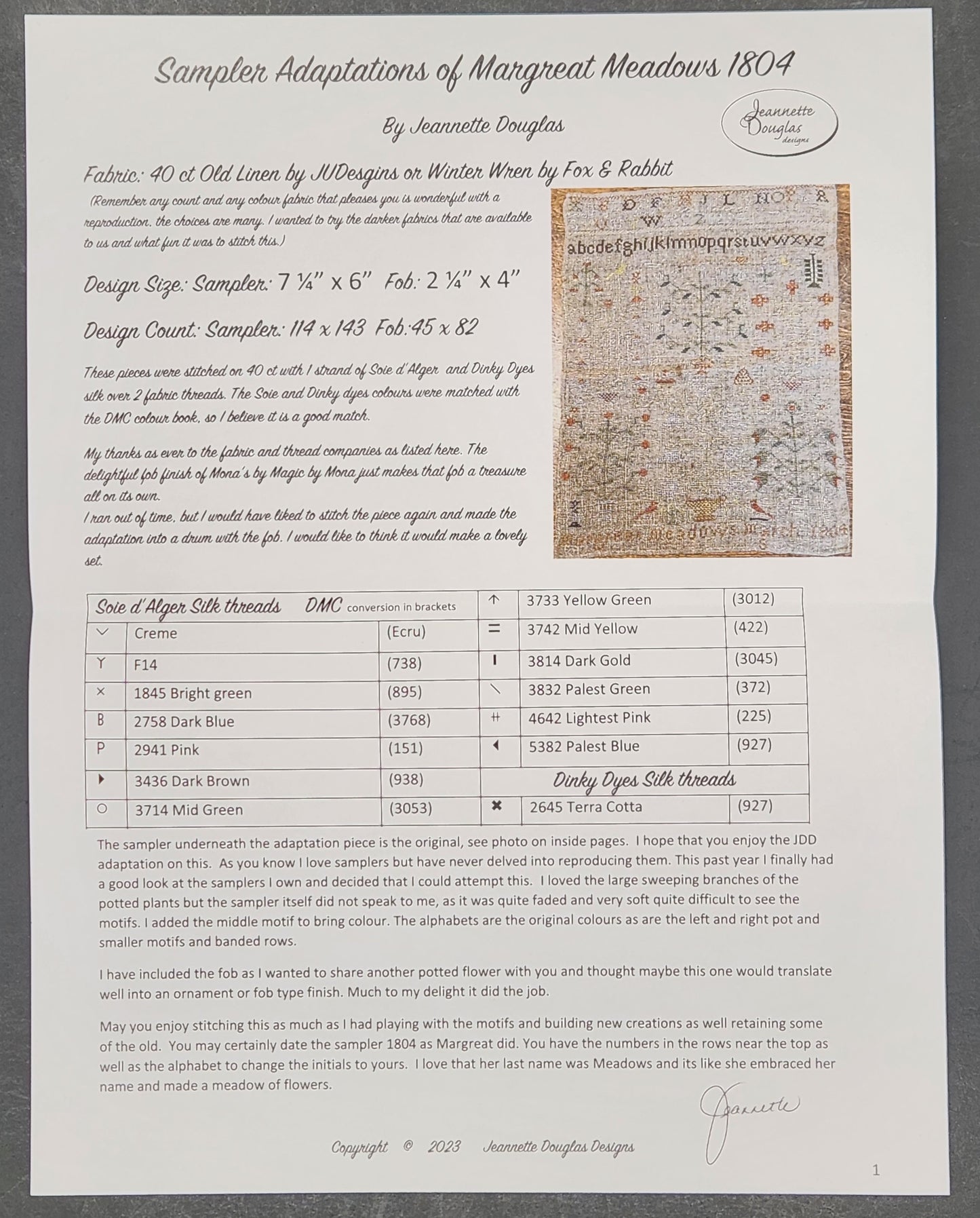 Margreat Meadows 1804