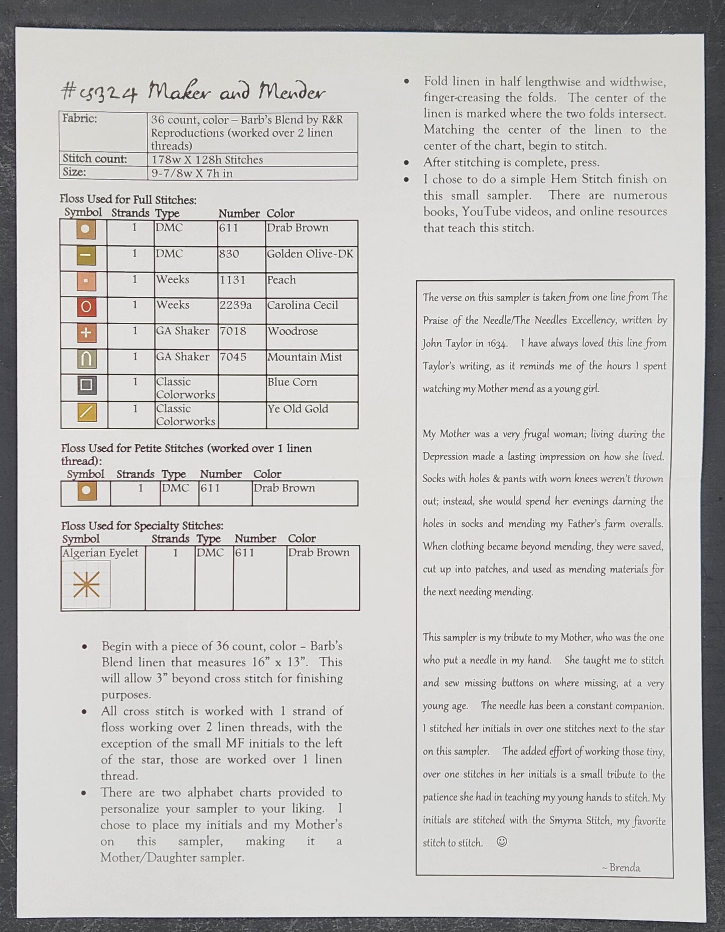 The Maker and Mender