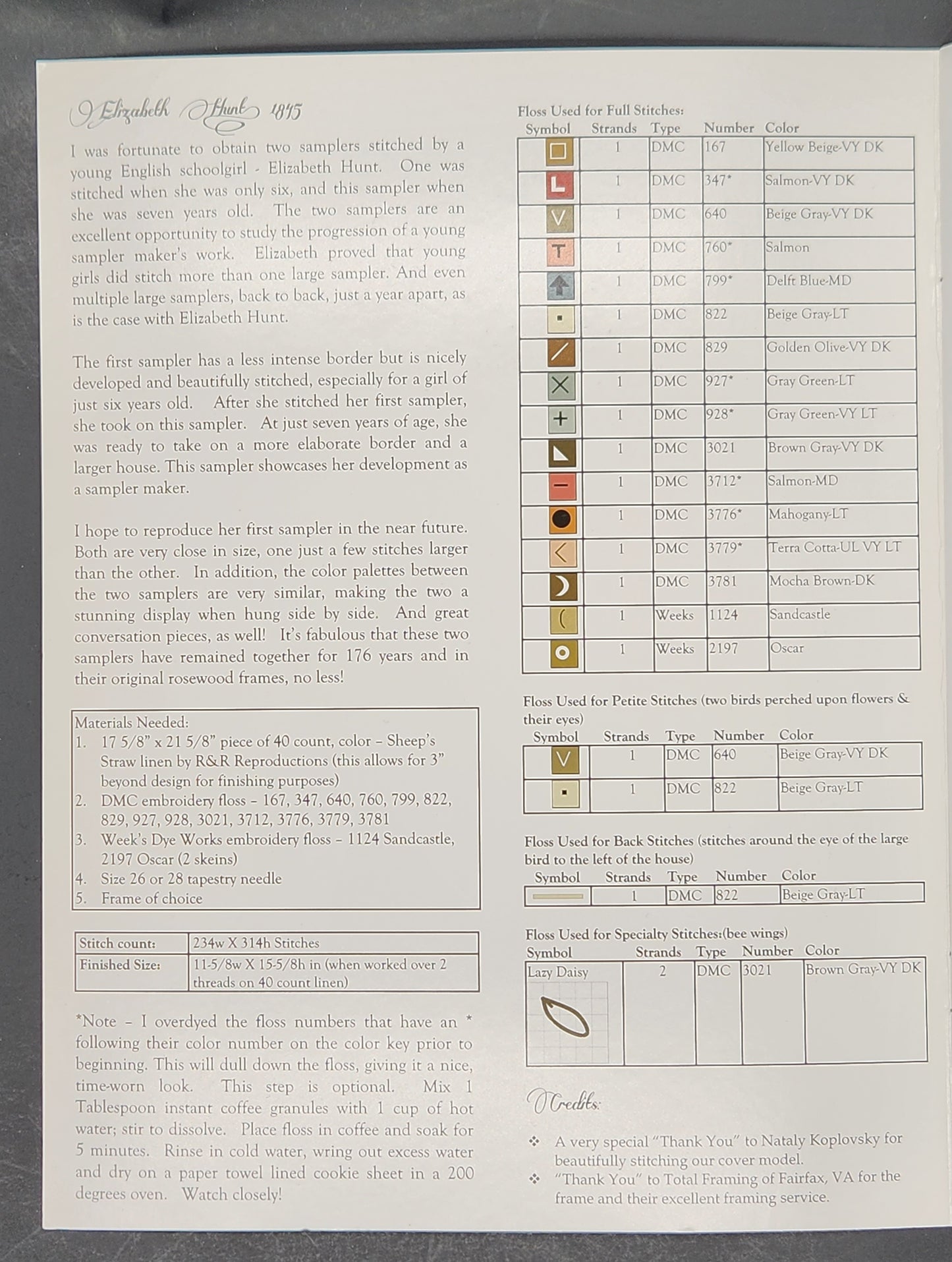 Elizabeth Hunt, 1845