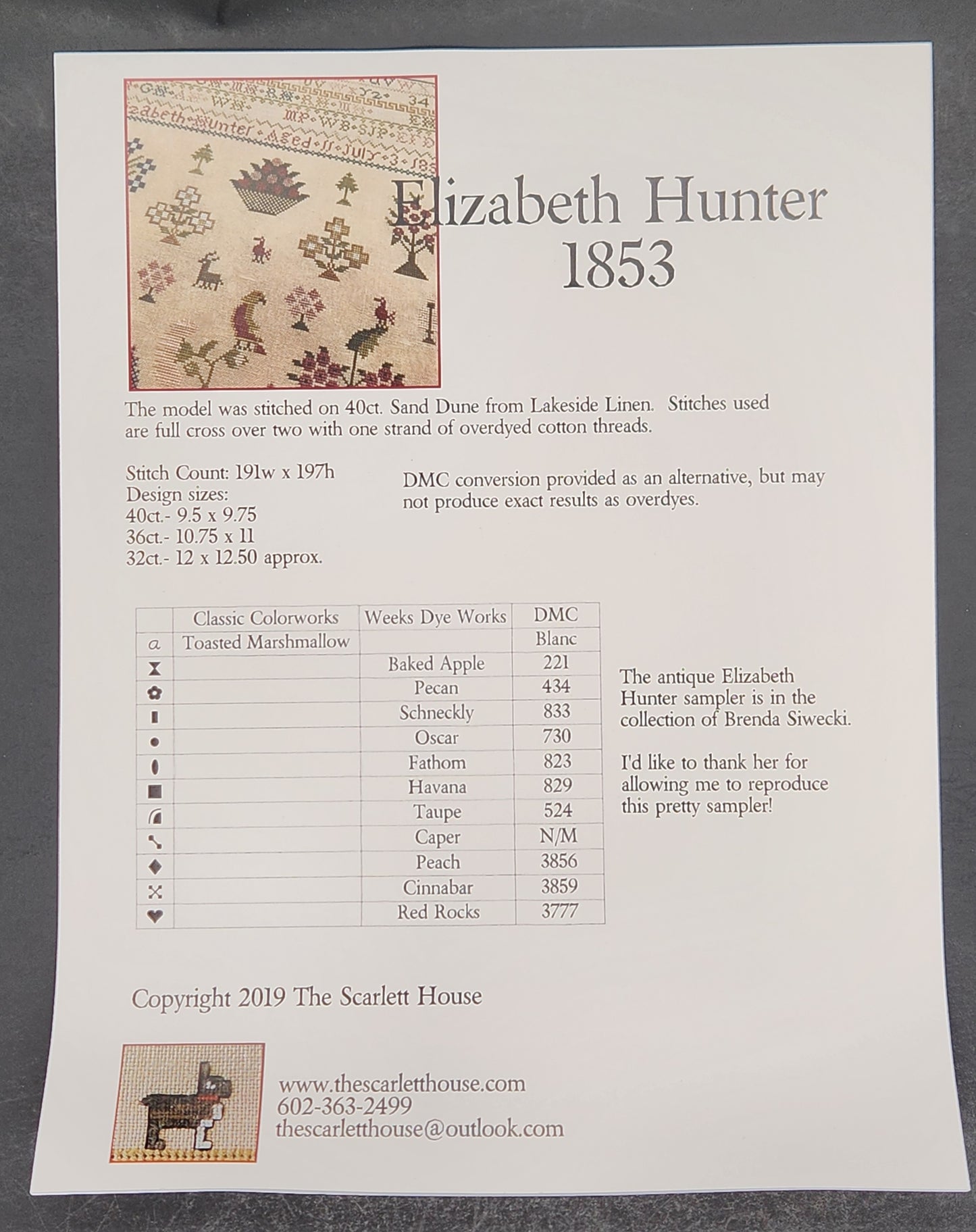 Elizabeth Hunter 1853