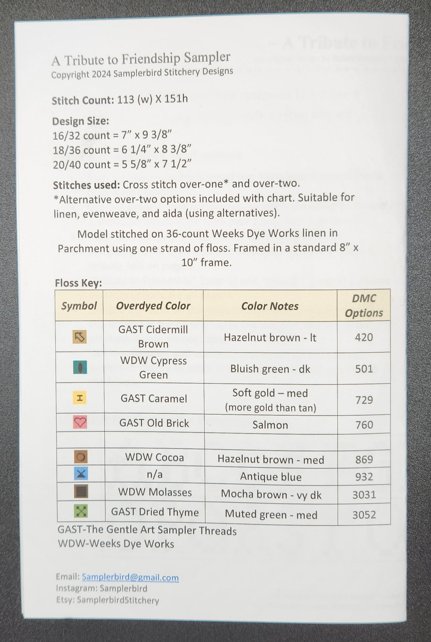 A Tribute to Friendship Sampler