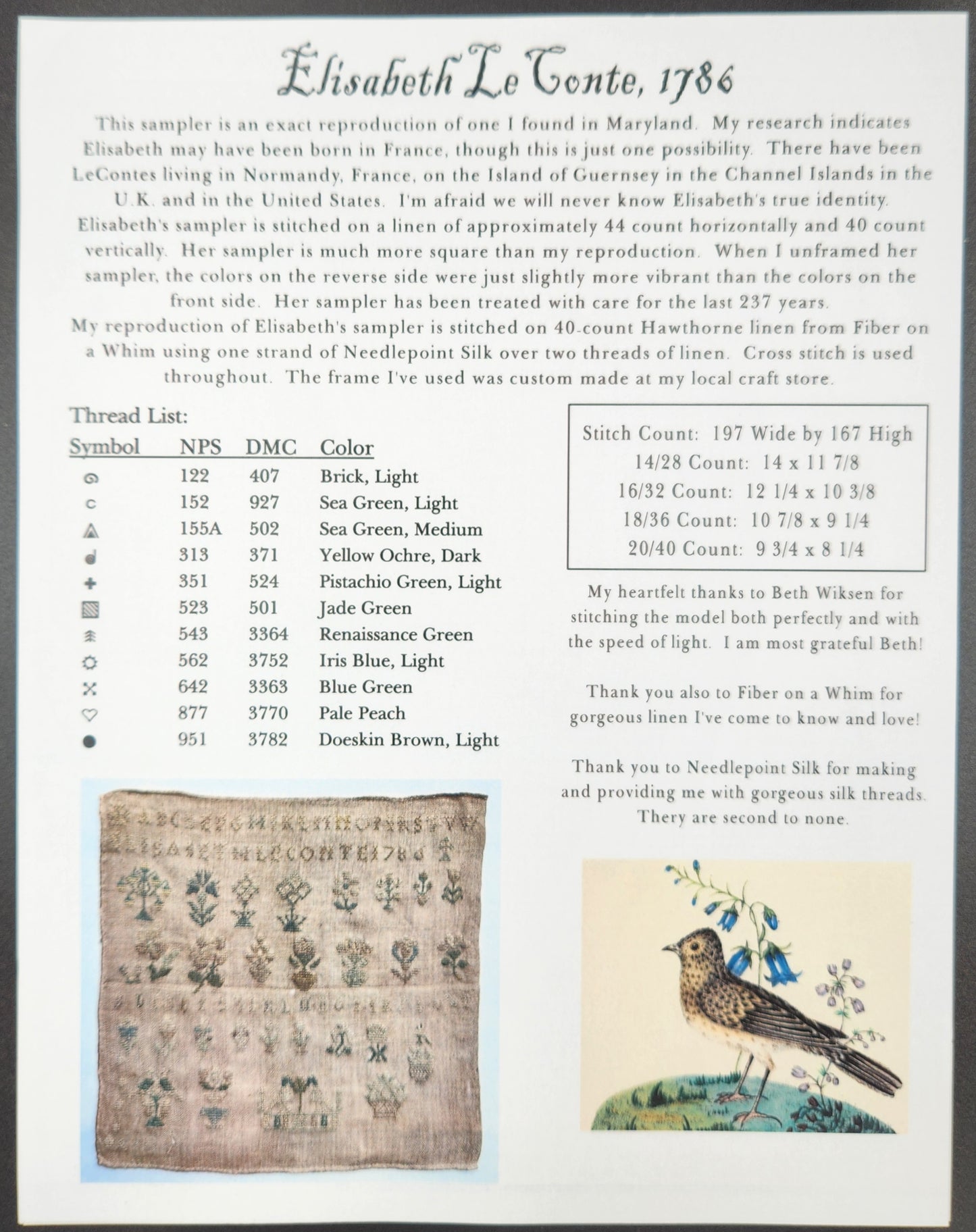 Elisabeth Le Conte, 1786