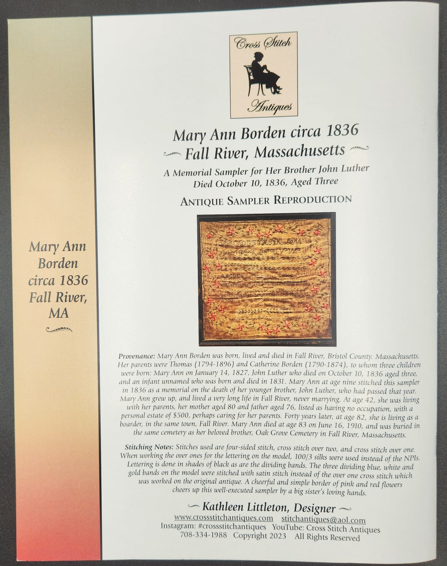 Mary Ann Borden circa 1836 ~ Fall River, Massachusetts ~