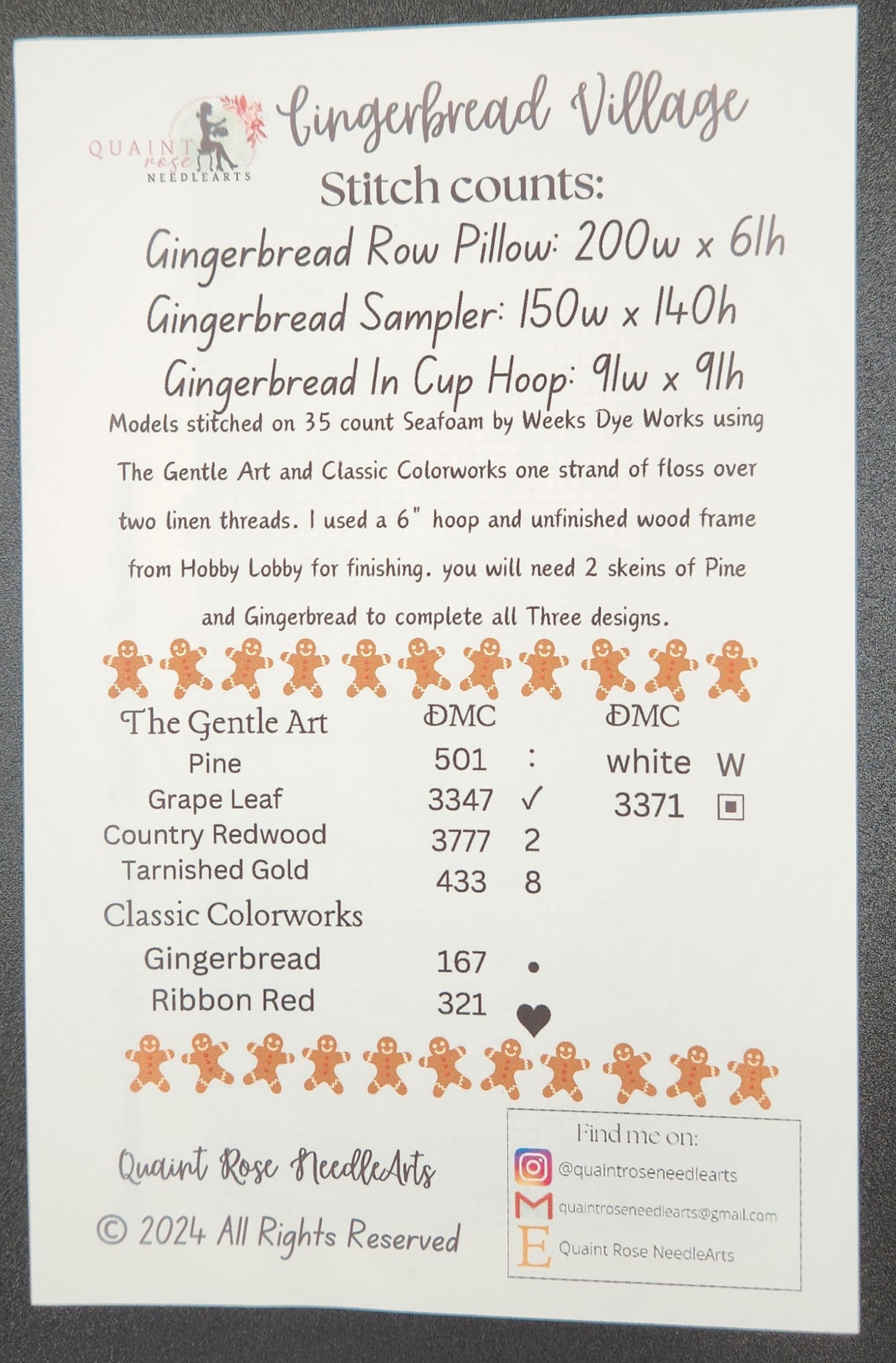 Gingerbread Village Sampler, Pillow and Hoop