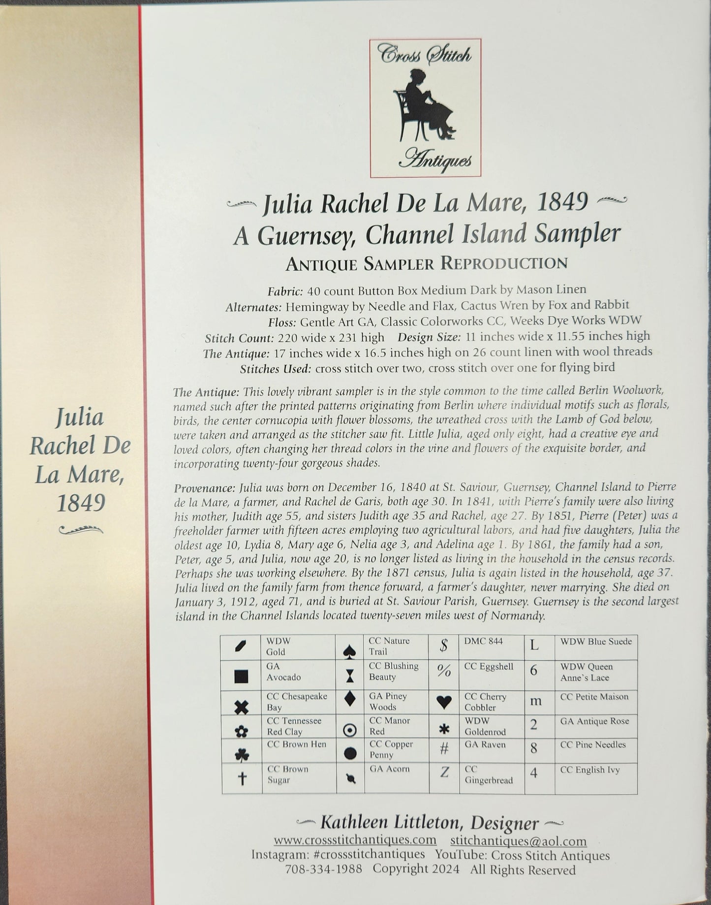 Julia Rachel De La Mare, 1849