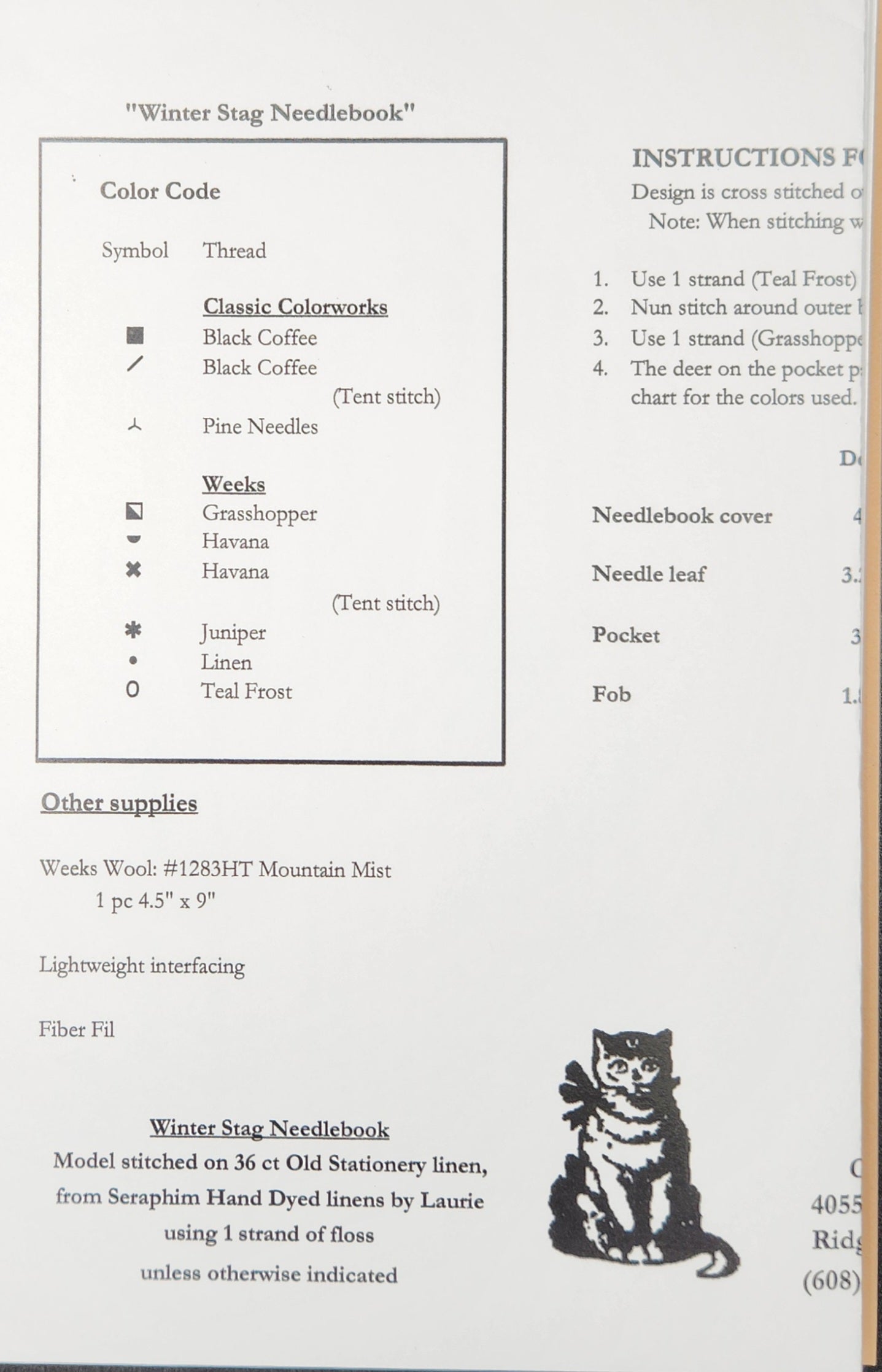 Winter Stag Needlebook