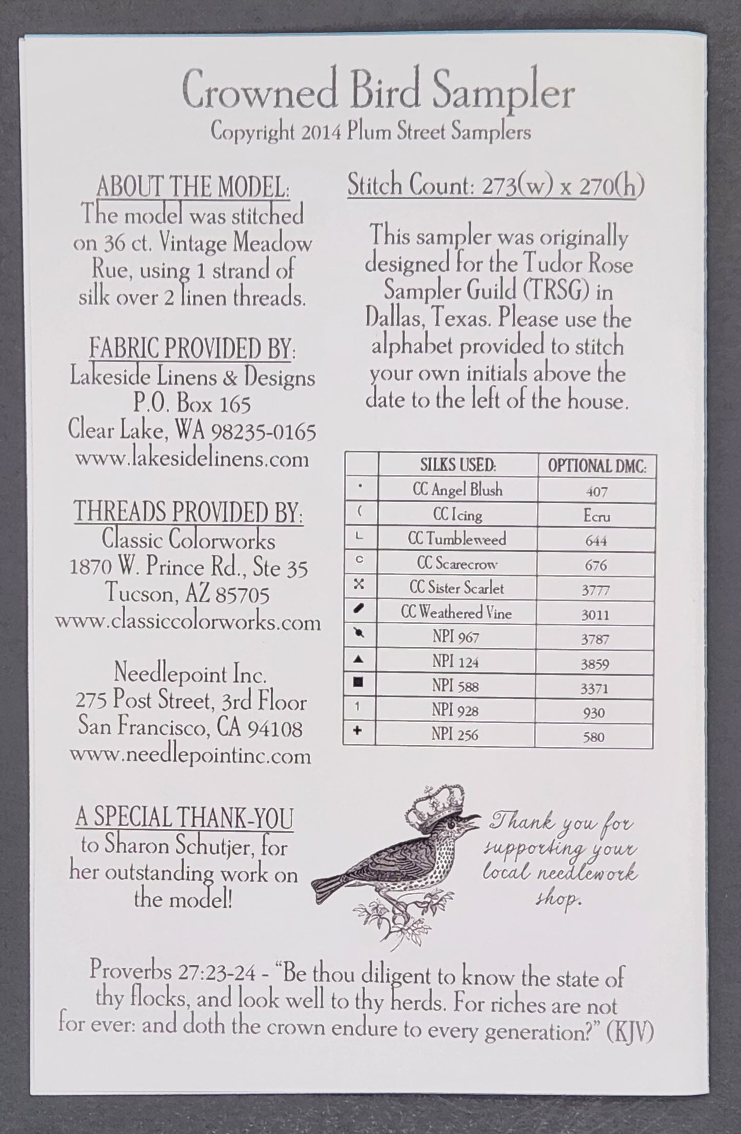 Crowned Bird Sampler