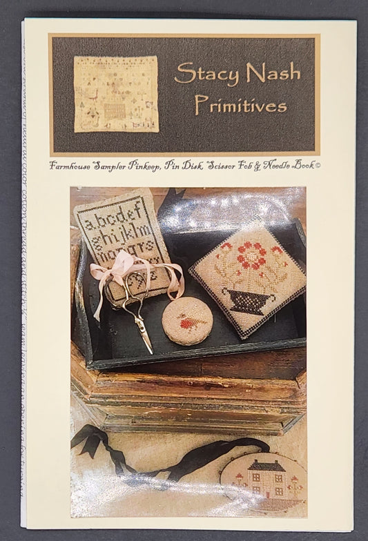 Farmhouse Sampler Pinkeep, Pin Disk Scissor Fob & Needle Book