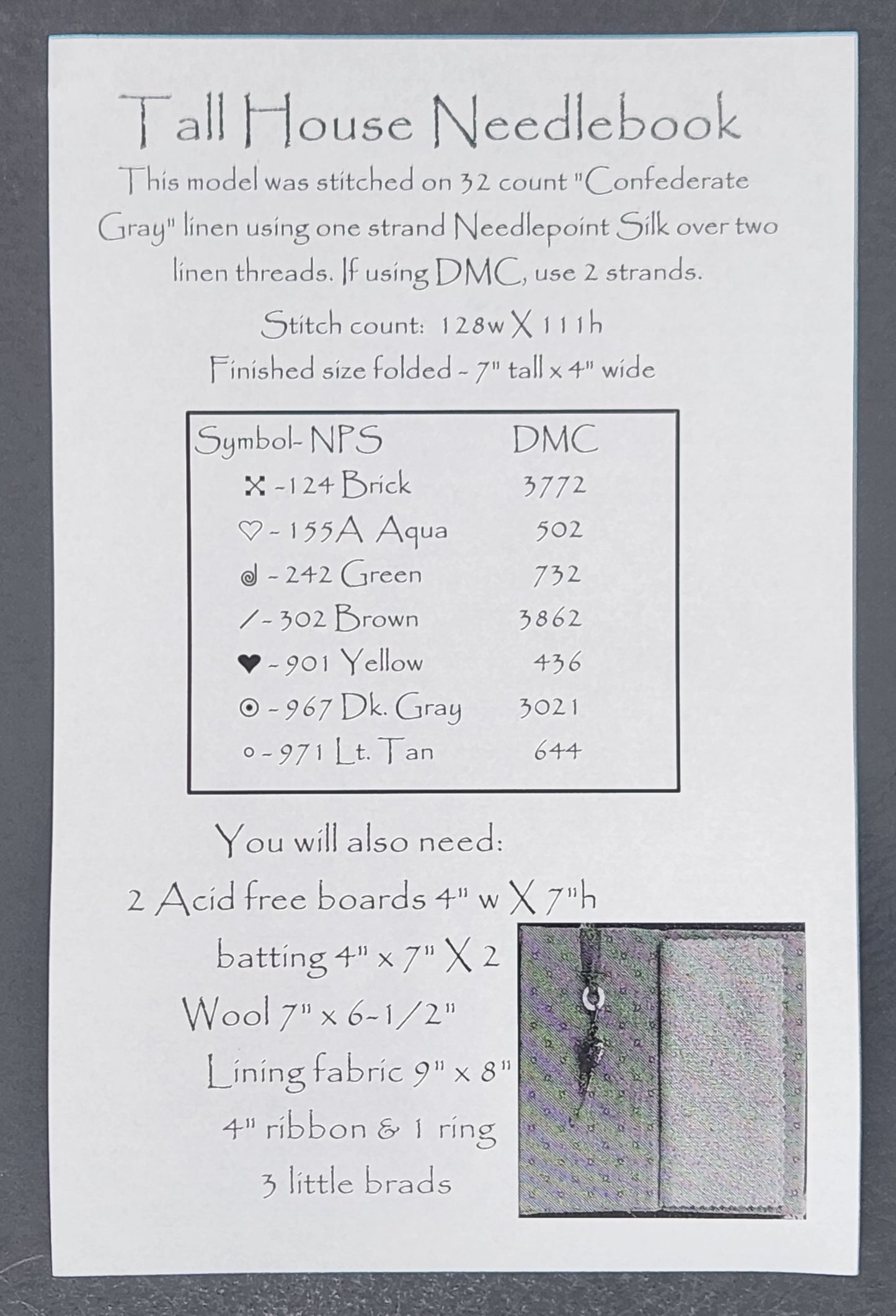 Tall House Needlebook