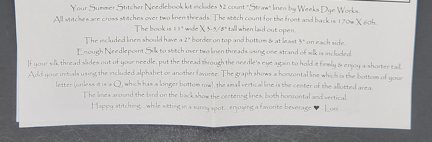 Summer Stitcher Needlebook Kit