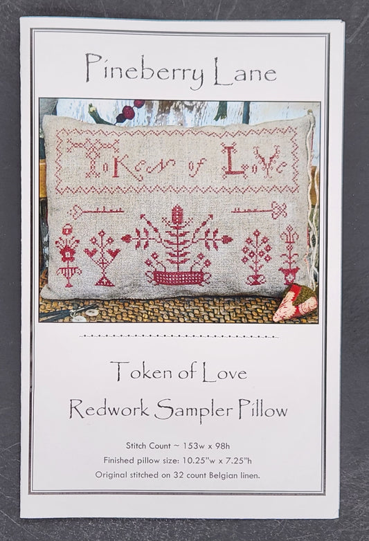 Token of Love Redwork Sampler Pillow