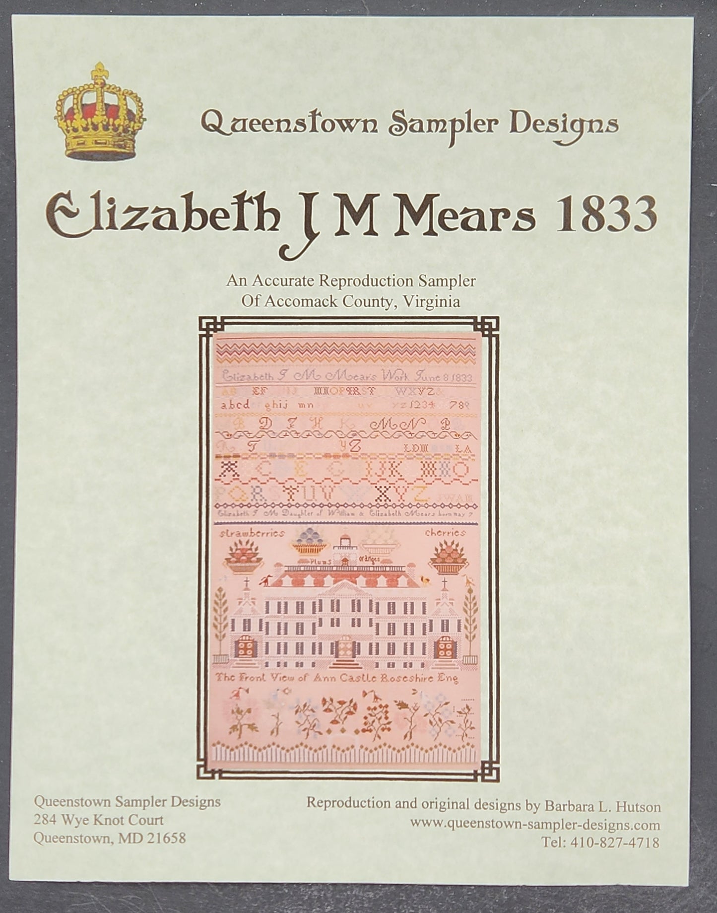 Elizabeth J M Mears 1833