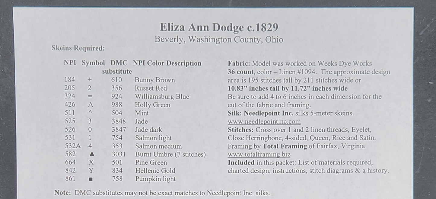 Eliza Ann Dodge c1829