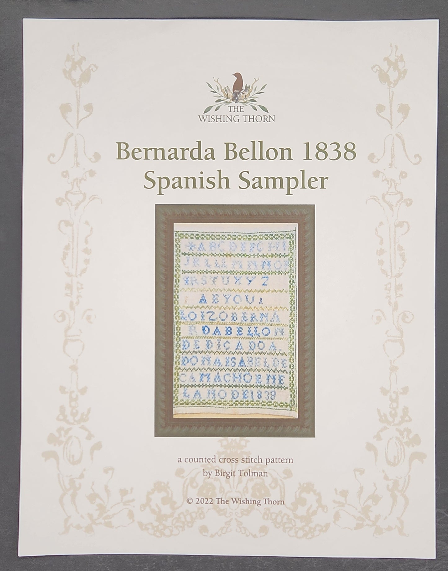 Bernarda Bellon 1838 Spanish Sampler