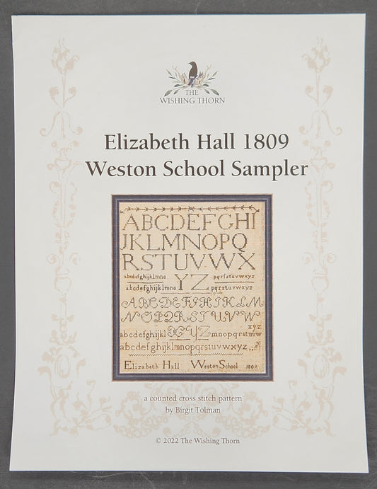 Elizabeth Hall 1809 Weston School Sampler