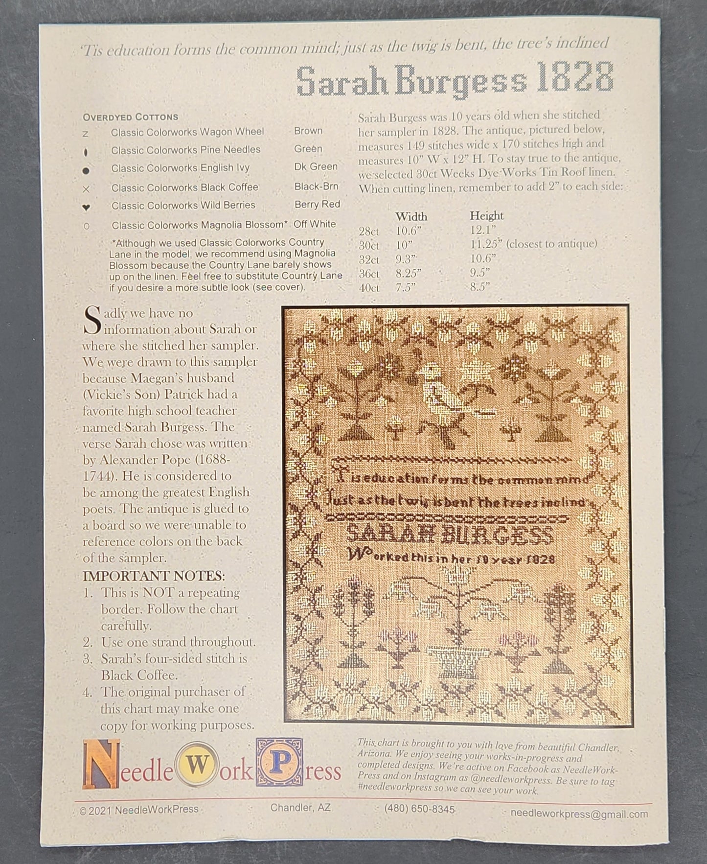 Sarah Burgess 1828