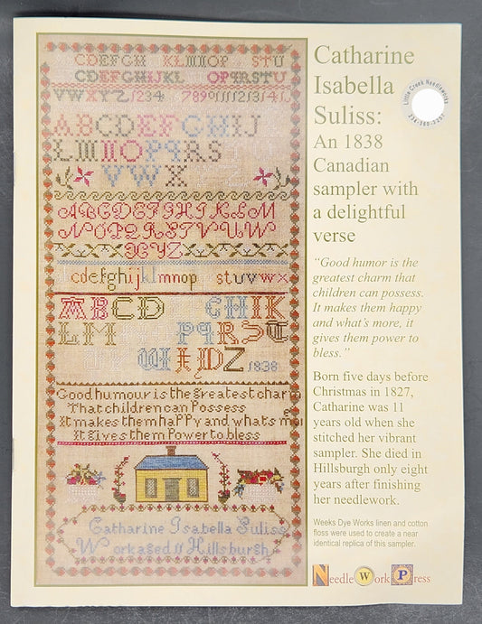 Catharine Isabella Suliss: An 1838 Canadian Sampler with a delightful verse