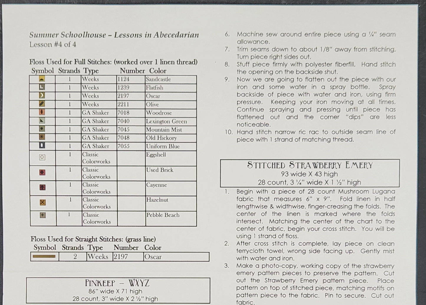 Summer Schoolhouse- Lesson in Abecedarian Lesson #4 of 4