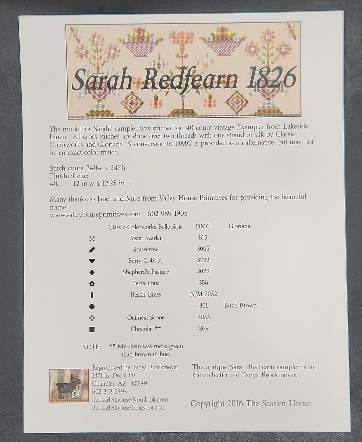 Sarah Redfearn 1826