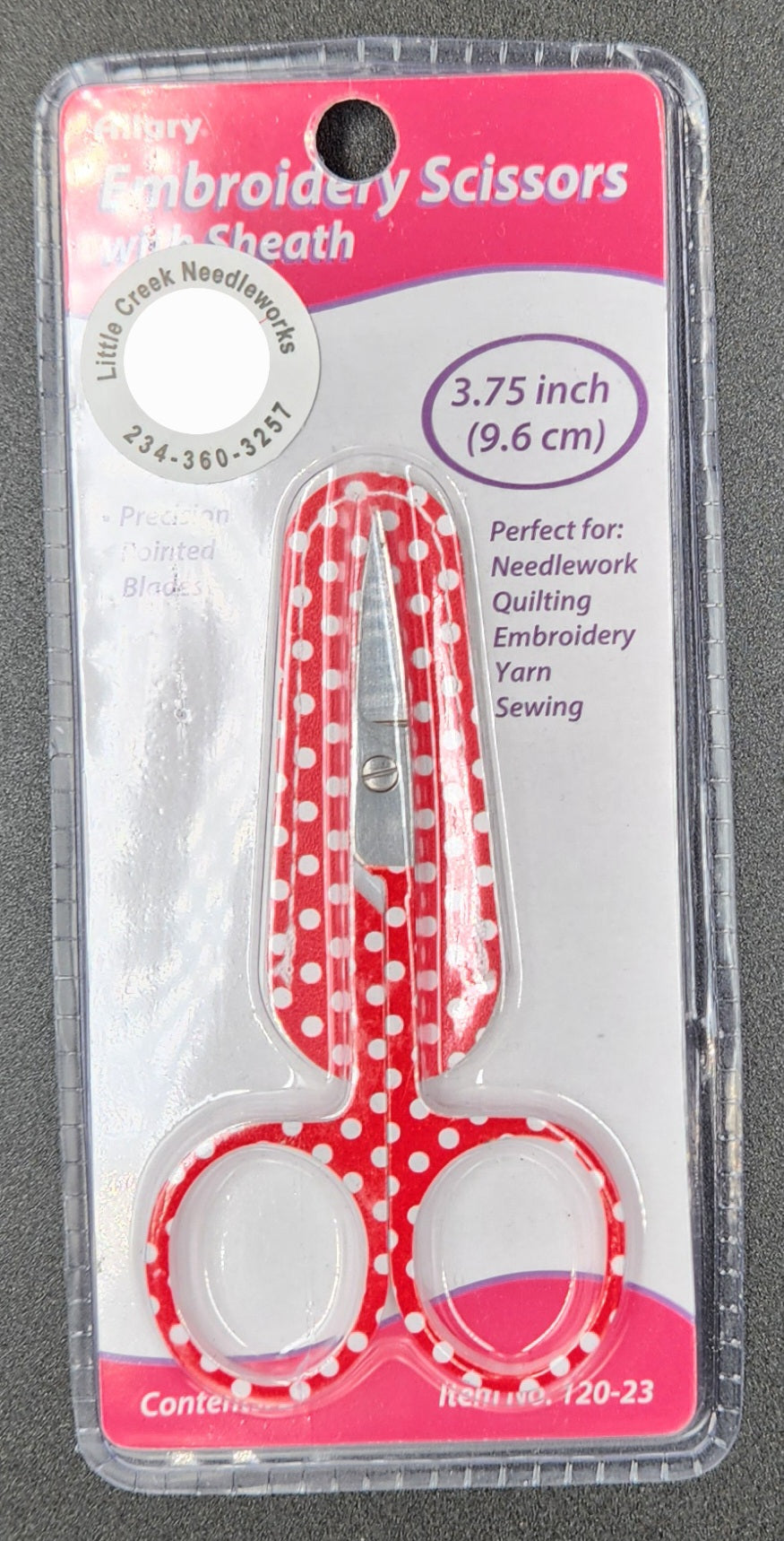 Scissors - Red with white polka dots