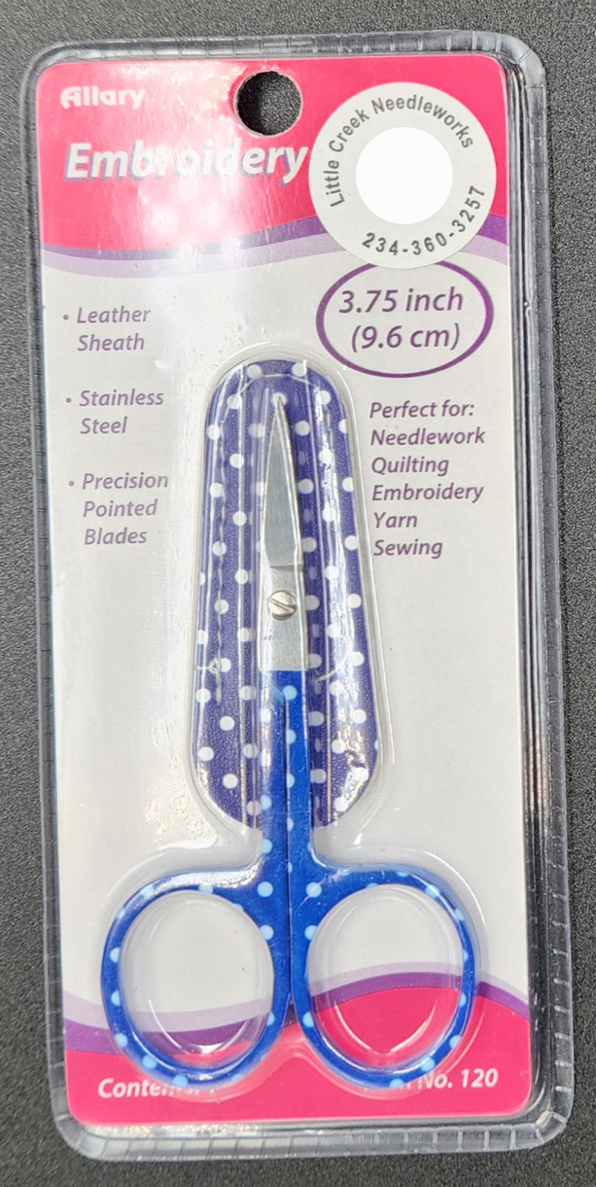 Scissors - Blue with white polka dots