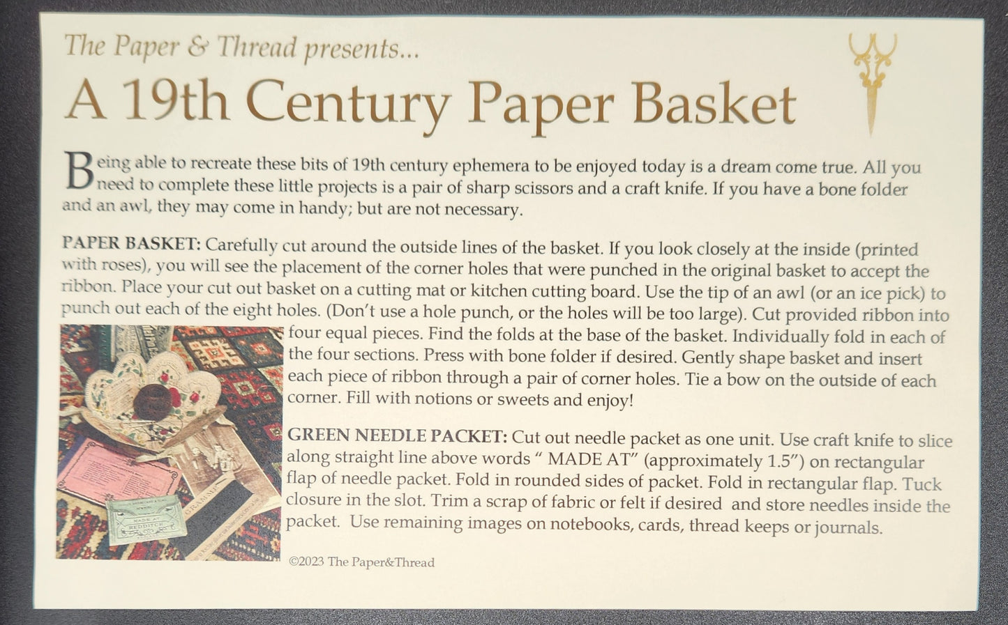 The Paper & Thread presents ... A 19th Century Paper Basket