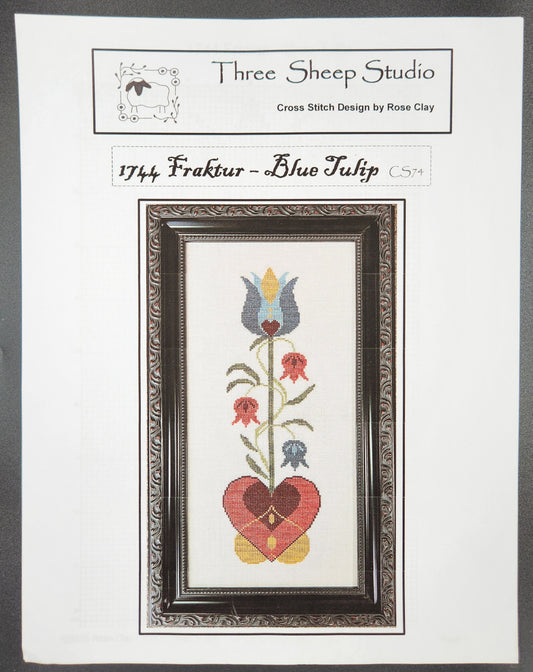 1744 Fraktur - Blue Tulip