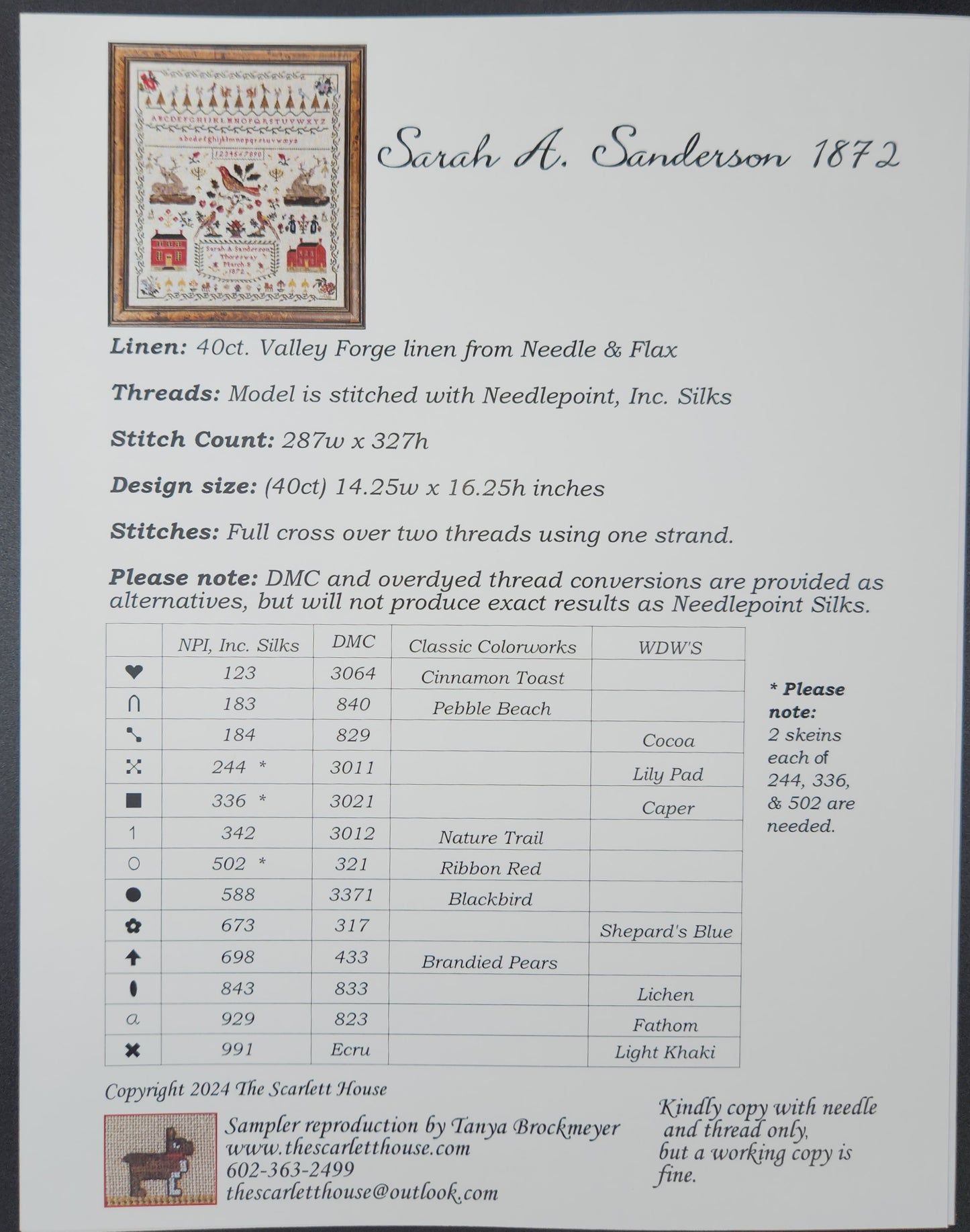 Sarah A. Sanderson 1872