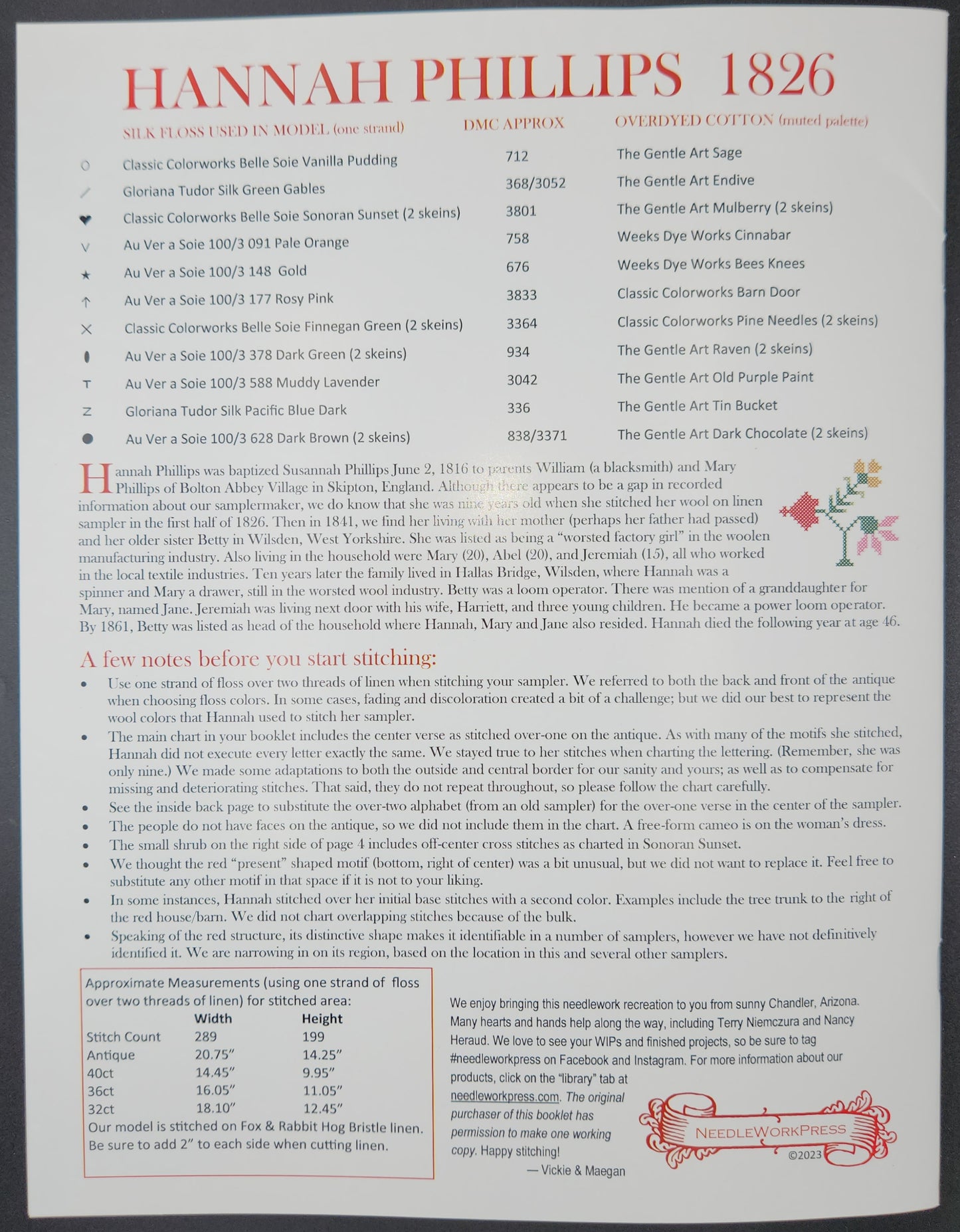 Hannah Phillips 1826