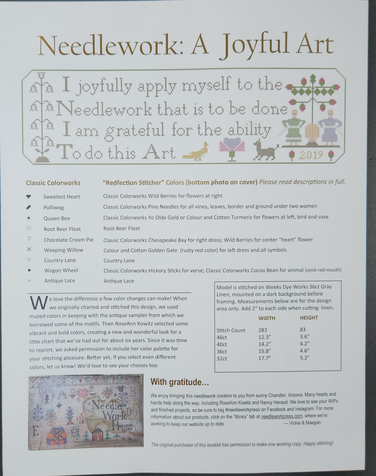 Needlework: A Joyful Art