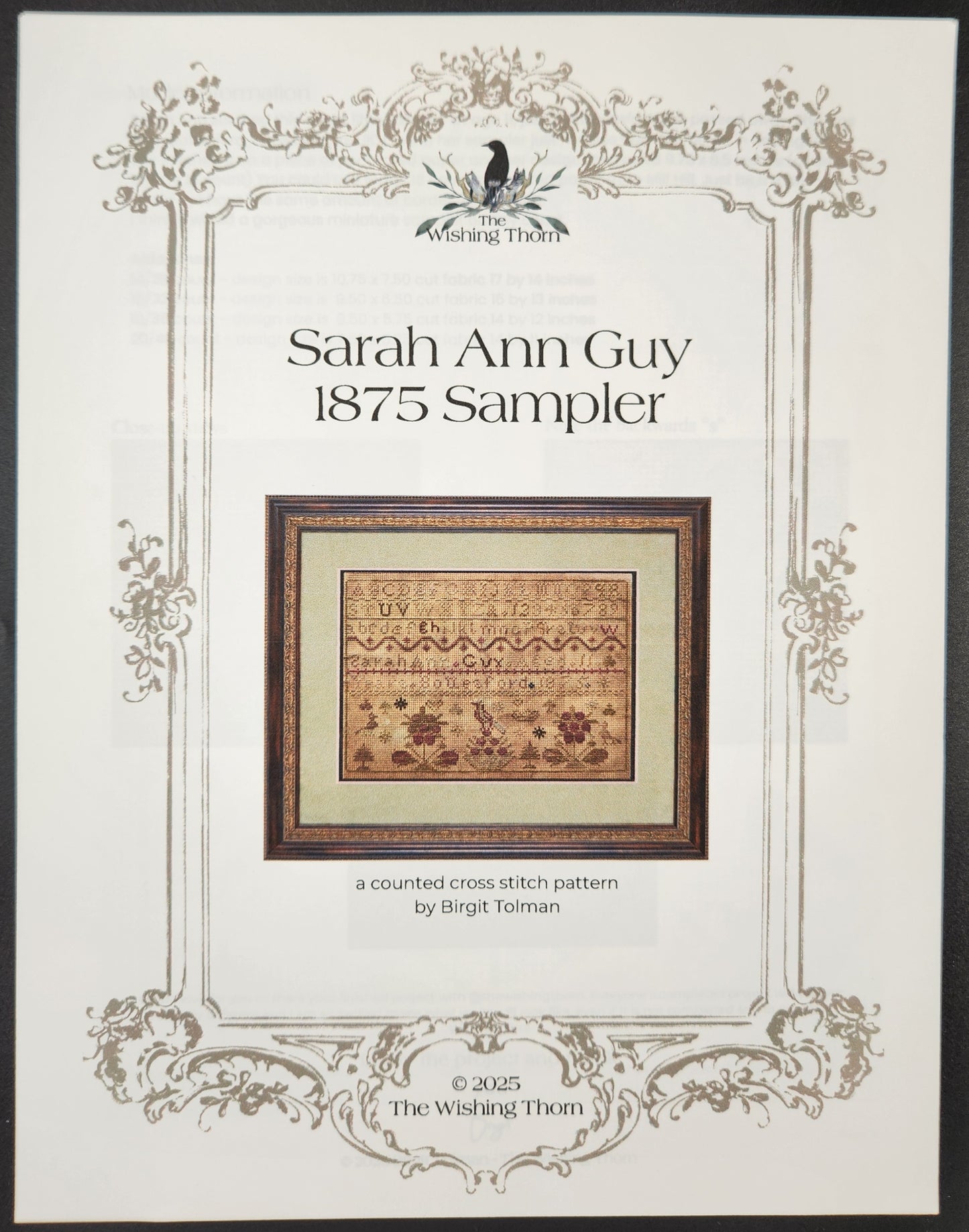 Sarah Ann Guy 1875 Sampler