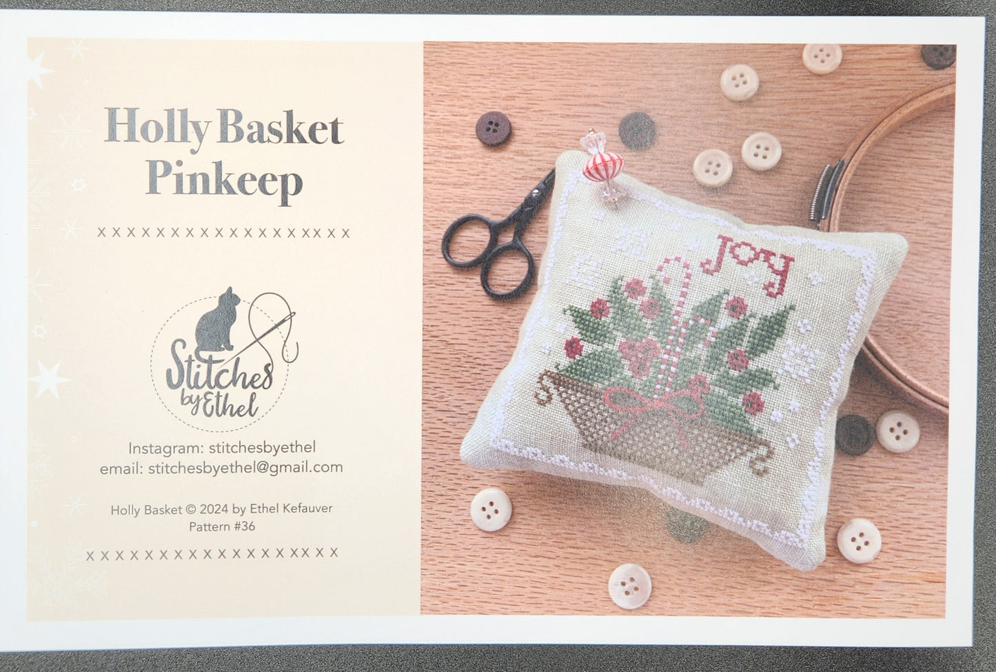 Holly Basket Pinkeep