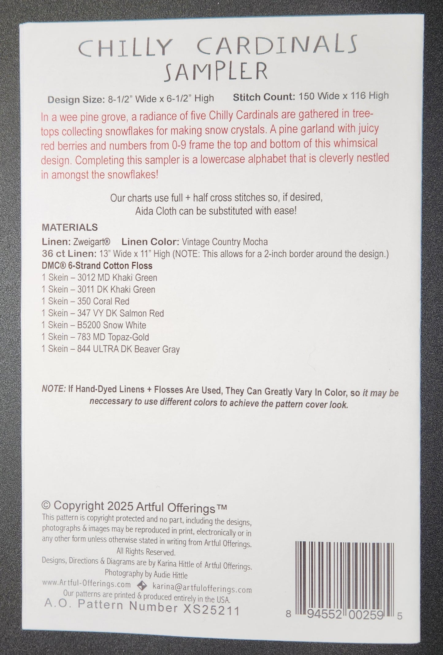 Chilly Cardinals Sampler