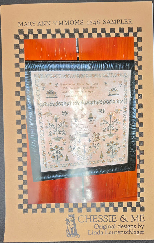 Mary Ann Simmoms 1848 Sampler