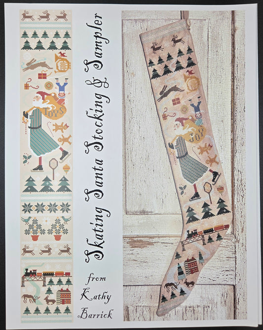 Skating Santa Stocking & Sampler